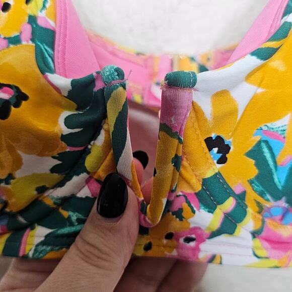 NWT Anne Cole Women's Sunshine Floral Underwire Top Size small V-Wire Bikini Top - Picture 4 of 6